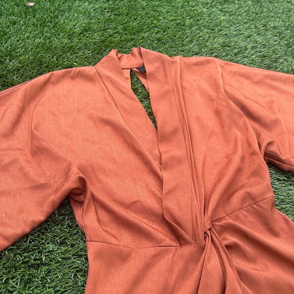 STORIA Satin Kimono Long Sleeve Retro Mini Dress - S - Picture 3 of 10